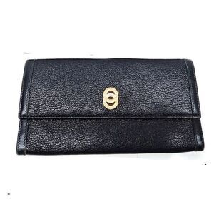 BVLGARI Women's Black Leather Tri-fold Wallet with Multiple Card Slots